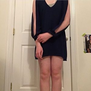 Blue mini shift dress